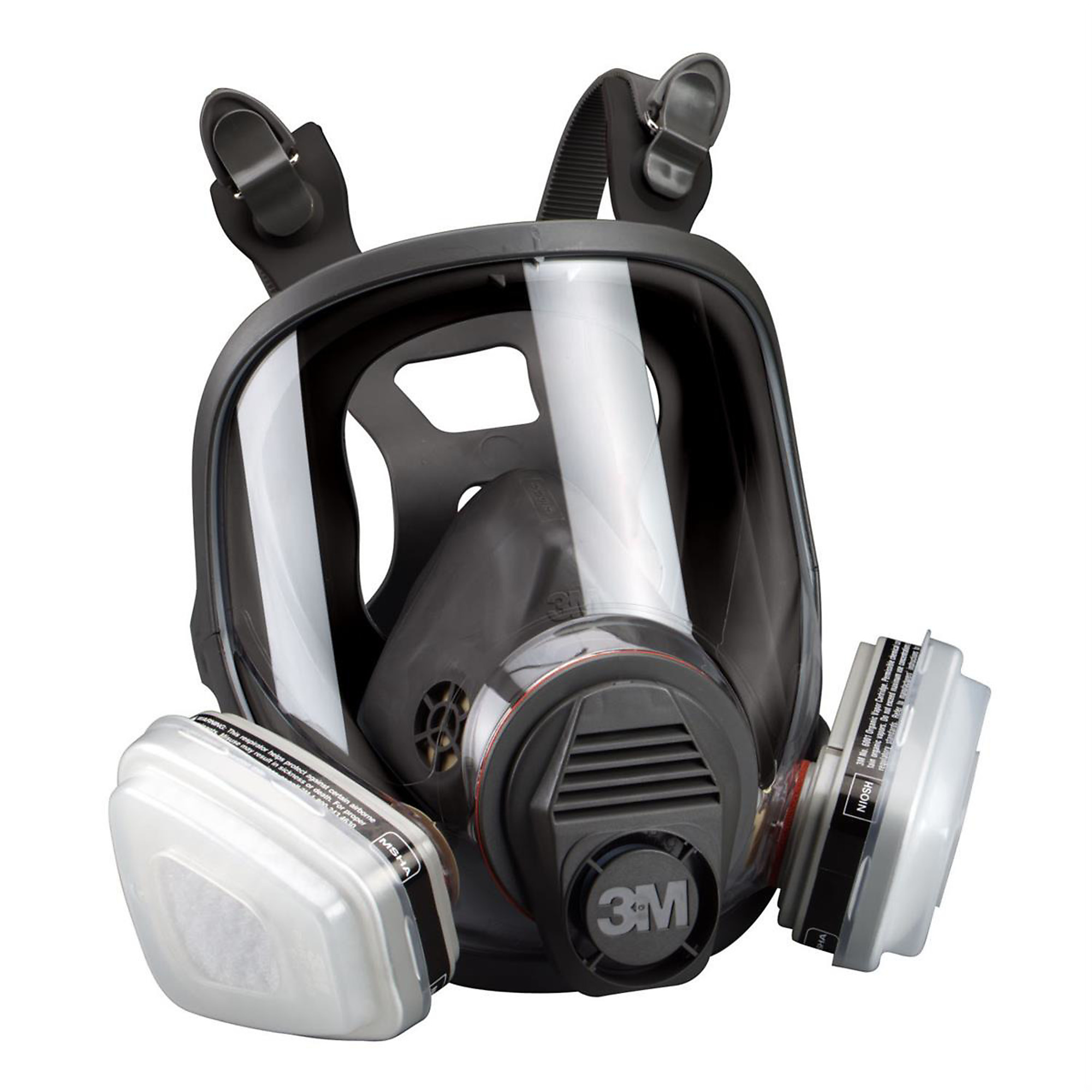 3M Large Full Face Respirator — Includes Organic Vapor Cartridges, P95 Filters, Faceshield Covers, Model# MMM7163
